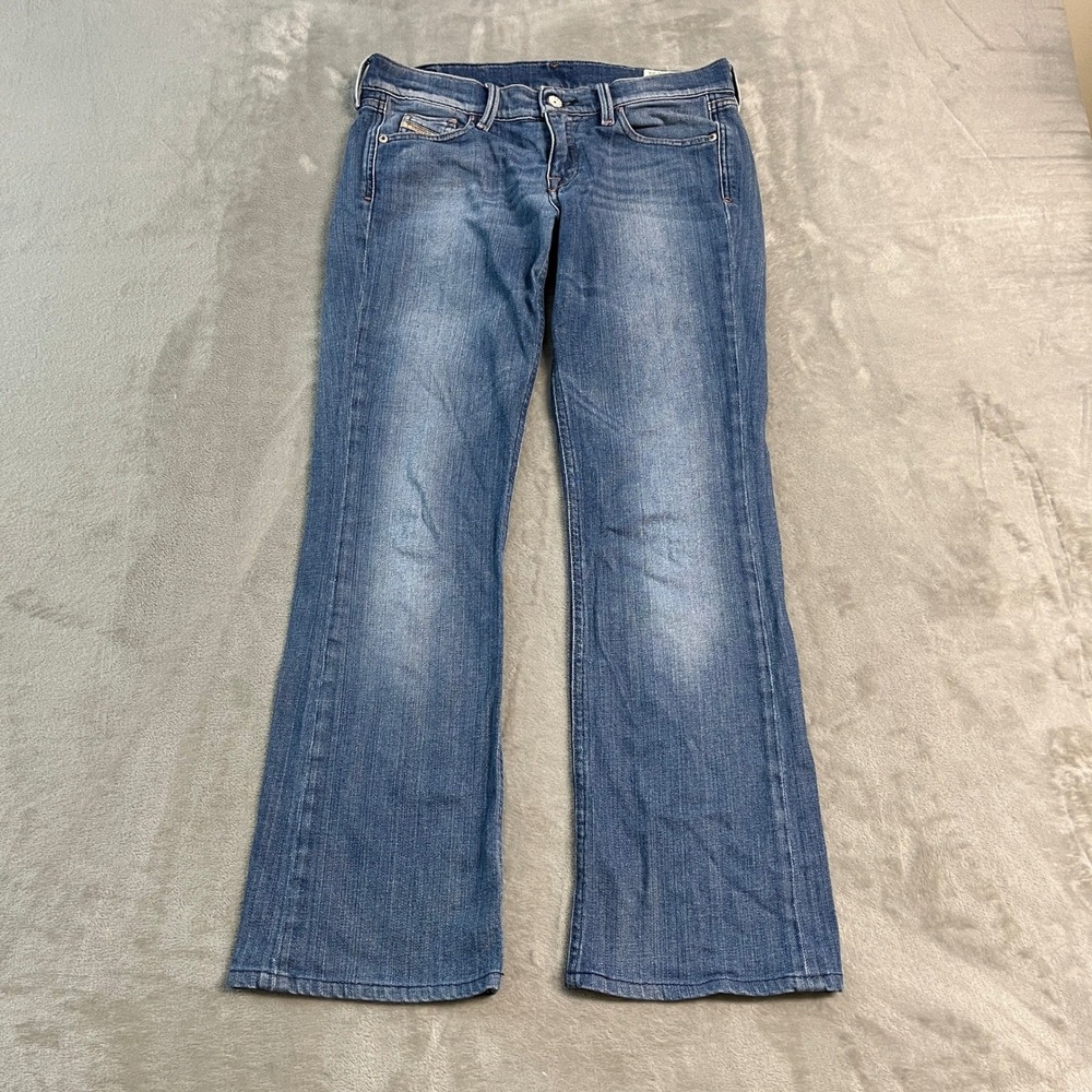 Diesel Y2K Ramys Bootcut Jeans Blue Wash Stretch Denim Italy Made 28x34 (30x29)